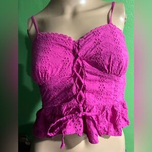Wild Fable Fuchsia Smocked Top